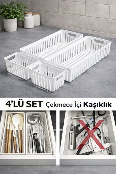 Funny Life Set de 4 organizatoare multifuncționale pentru tacâmuri, pentru se...