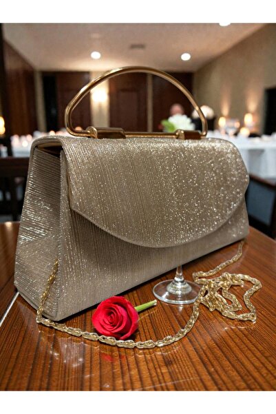 ZİVORA Women's Glittery Metal Strappy New Season Evening Dress Bag - Chain St...