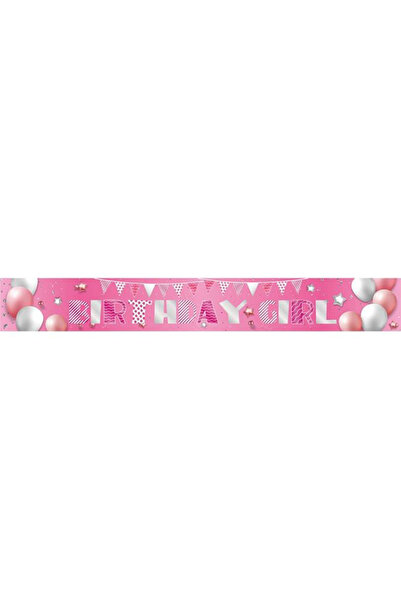 OEM Pink Metallic Wall Banner "Happy Birthday" 250x11 cm for Party