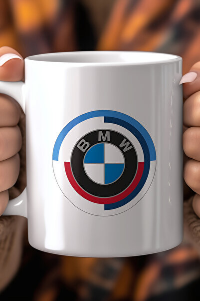 YasBey DESIGN BMW Tasarımlı 330ml Baskılı Beyaz Seramik Kupa Bardak