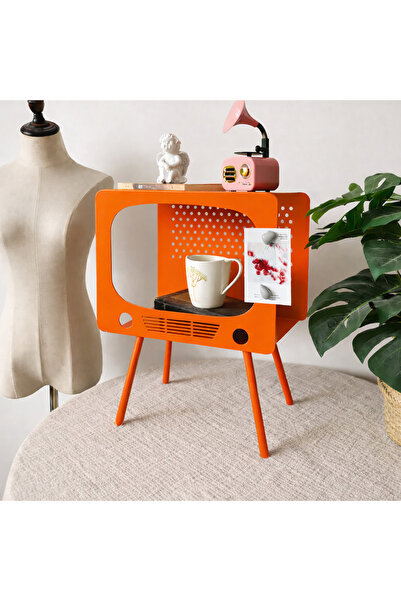 717 DESİGN Stert TV Heykel Sergileme Rafı, Eşsiz Yan Sehpa