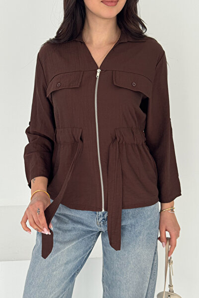 Noa&Noa Džep sa rajsferšlusom Detaljna bluza – Off-White Breeze