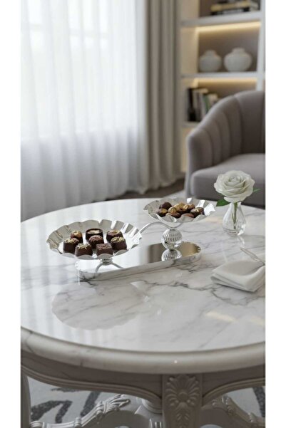 Generic A Double serving dish for sweets and nuts with an elegant base – a to...