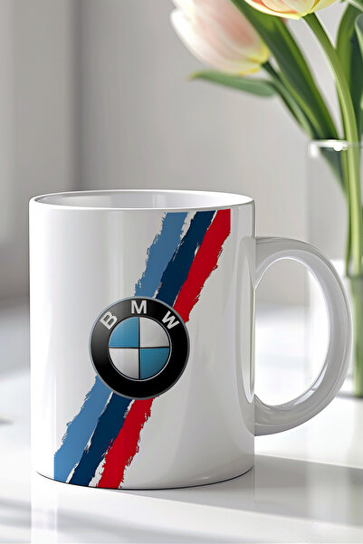 YasBey DESIGN BMW Tasarımlı 330ml Baskılı Beyaz Seramik Kupa Bardak