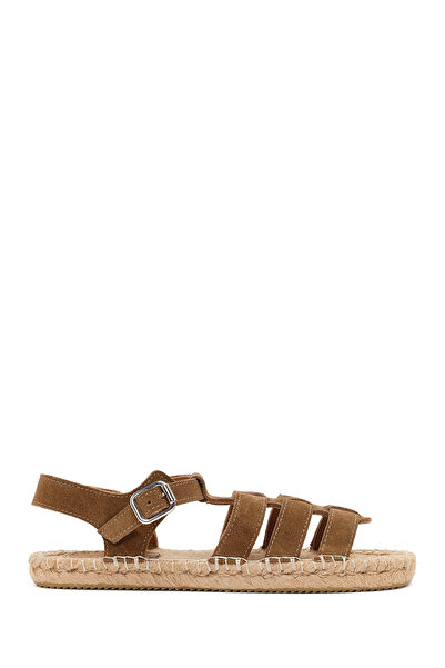 Derimod Women's Mink Ankle Boots Buckled Suede Leather Espadrilles Sandals 26...