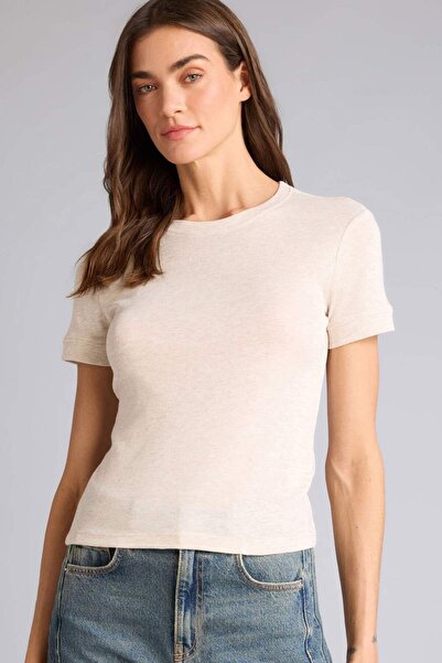 DeFacto Μπλουζάκι Slim Fit Basic Ριμπ πλέξη H1354AX26SM