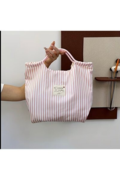 Lilly Pink Stripe Tote Bag