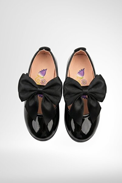 Mini Angel Pantofi din piele lăcuită pentru fete cu fundă ortopedic