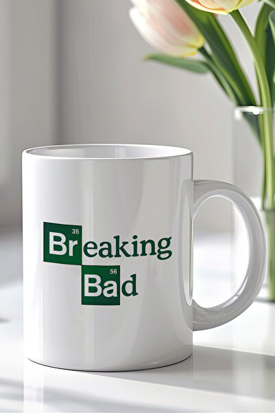 YasBey DESIGN Breaking Bad Tasarımlı 330ml Baskılı Beyaz Seramik Kupa Bardak