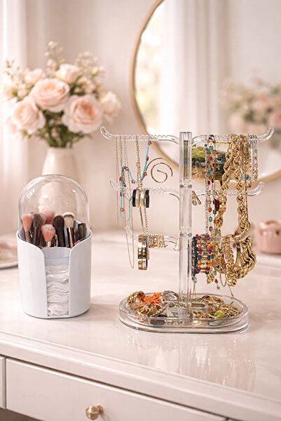 Higienox Brush and Träd 2-Piece Makeup Brush and Cotton Organizer and Accesso...