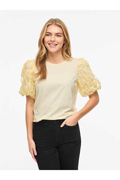 VILA Oberteil mit kurzen Ärmeln VONESCA Rundhals