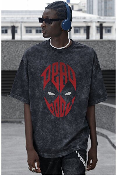 SEVBANO تي شيرت بتصميم فيلم بطل فيلم ديدبول ماسك مطبوع للجنسين كبير الحجم وقا...