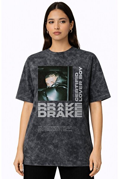 SEVBANO Design Drake Rapper Singer Printed Unisex Oversized Vintage Washed T-...