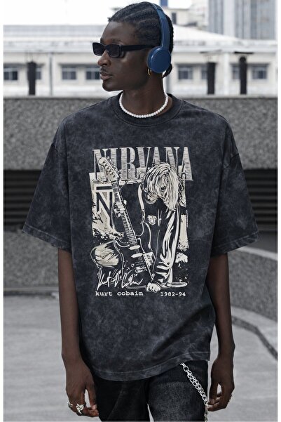 SEVBANO Μπλουζάκι Nirvana Kurt Cobain Rock Metal Music Band με στάμπα Unisex ...