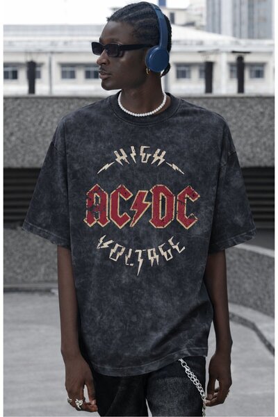 SEVBANO Μπλουζάκι με στάμπα High AC DC Voltage Rock Metal Music Band, Unisex,...