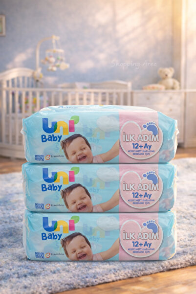 Shopping Area Uni Baby İlk Adım Bebek Islak Mendili 3'lü Paket