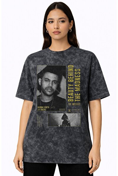 SEVBANO The Weeknd Rapper Singer Printed Unisex Oversized Vintage Washed T-Shirt