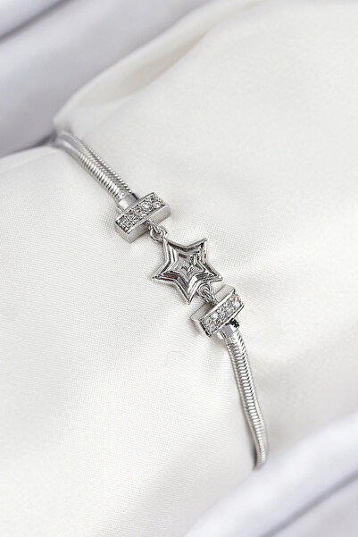 online kapsulavm avm alışveriş Brass Zircon Stone Star Model Silver Color Wom...