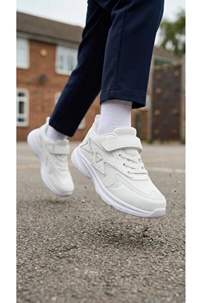 VELLINA Children's Lace-Up Single Velcro Unisex Sports Shoes 31-35