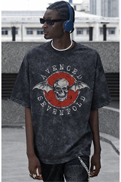 SEVBANO Tricou unisex oversize vintage, lavabil, cu imprimeu Avenged Sevenfol...