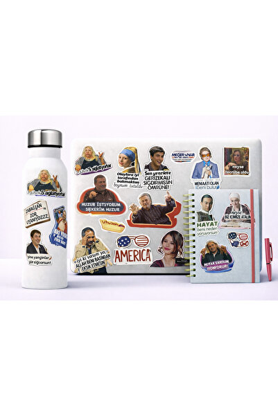 Limitless Design 22x30 cm Türk Caps & Meme Sticker Seti – Laptop, Notebook, T...