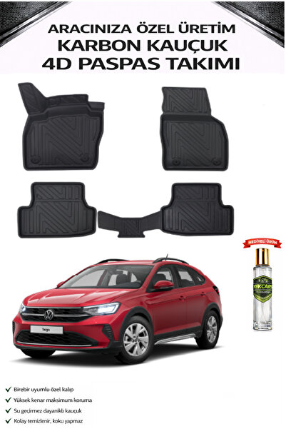 YEKCARS VOLKSWAGEN TAIGO 2026 MODEL ARACINIZA ÖZEL KARBON KAUÇUK PASPAS TAKIMI