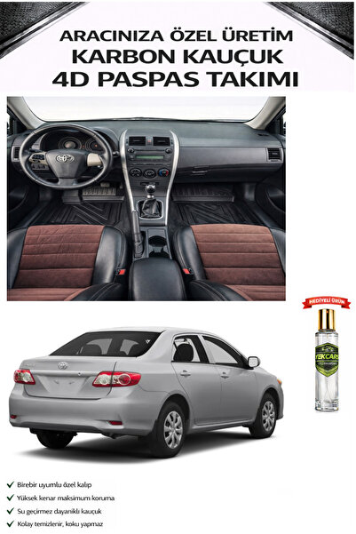 YEKCARS TOYOTA COROLLA 2011 MODEL ARACINIZA ÖZEL KARBON KAUÇUK PASPAS TAKIMI