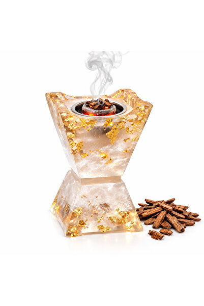 DUX Bakhoor Burner Luxury Resin Incense Burner for Oud & Bakhoor with Charcoa...