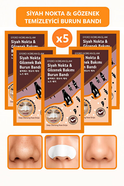 efero 5'li Siyah Nokta ve Gözenek Temizleyici Burun Bandı