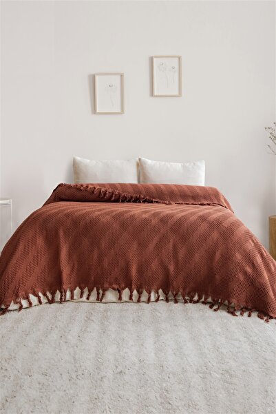 Cotanique Opera Çift Kişilik Yatak Örtüsü 200 x 230 cm Kiremit