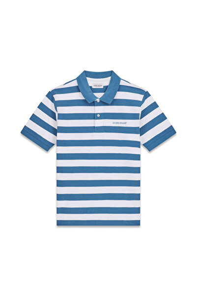 Guess Men's Jeans Regular Fit Polo T-Shirt - Blue