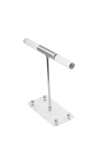 HİD DESIGN Plexi Pipe Stand Towel Holder / Jewelry Organizer Silver