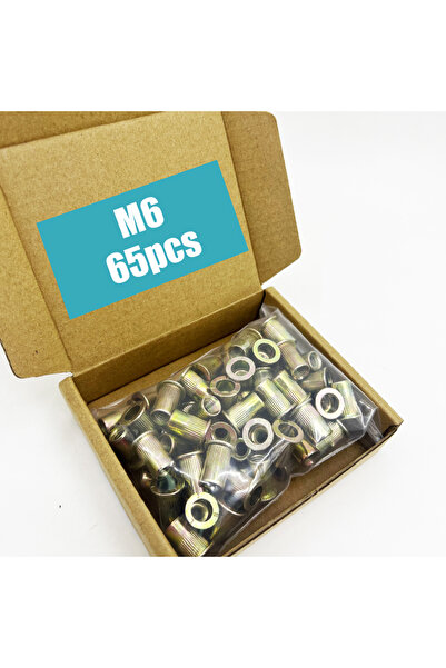 Choice4 M6 65pcs M3M4M5M6M8M10M12 Rivet Nuts, Carbon Steel Flat Head Rivet Th...