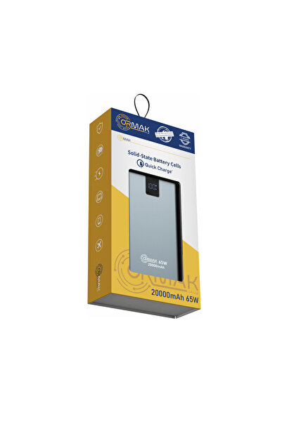 ormak Ormak 65W Fast Charging Power Bank - 20000mAh - Safe and Non-Flammable ...