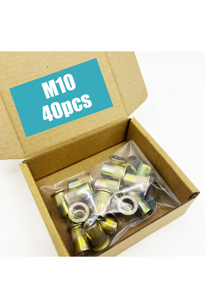 Choice10 M10 40pcs M3M4M5M6M8M10M12 Rivet Nuts, Carbon Steel Flat Head Rivet ...