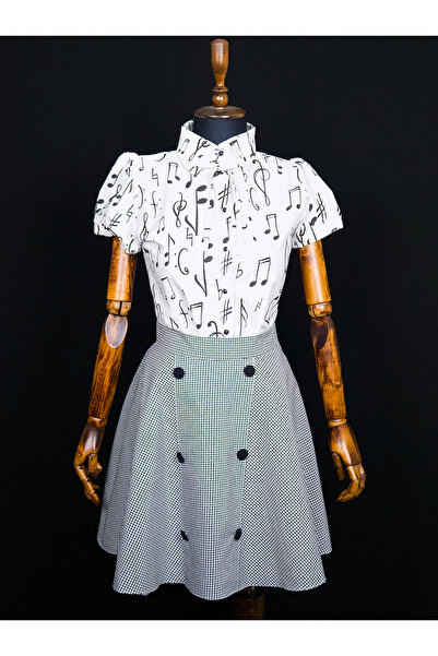 Sihirli Düğmeler Retro Skirt