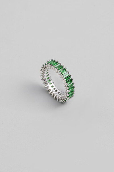 So CHIC... Renkli Işıltı 18 Ayar Beyaz Altın Kaplama Gümüş Yüzük