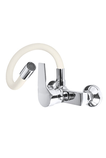 Gamma Kitchen faucet with flexible spout Beige, wall mount, single lever