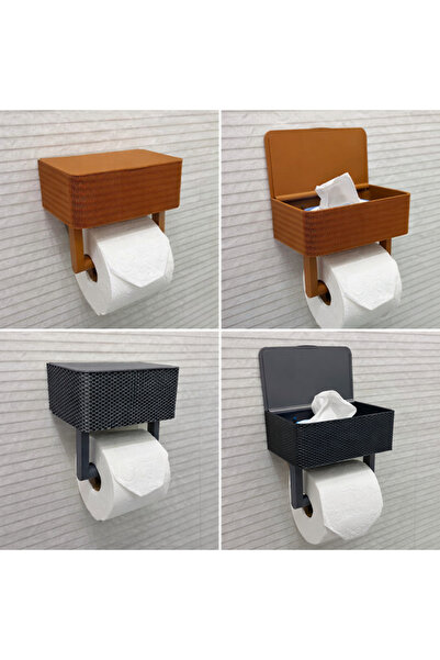 NorthEdge3D Islak Mendil Kutulu Tuvalet Kağıdı Askısı - Dokulu Banyo Rafı