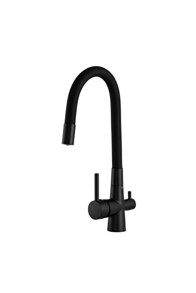 Gamma Baterie cu 3 căi, Gamma, alamă, cartuș ceramic, scurgere flexibilă, neg...