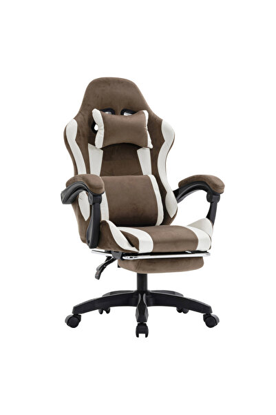 Bortis Scaun de birou/gaming, maro/alb,Bortis