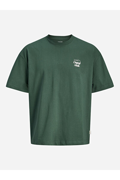 Jack & Jones Green Crew Neck Back Graphic T-Shirt