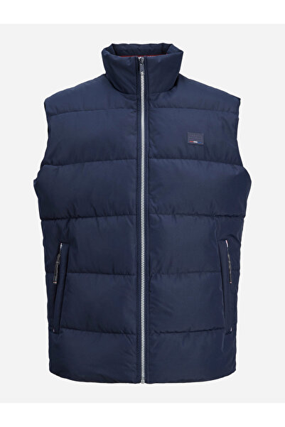Jack & Jones Navy Blue Padded Gilet with Zip Pocket