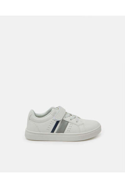 REDTAG Boys White Stripe Skate Shoes