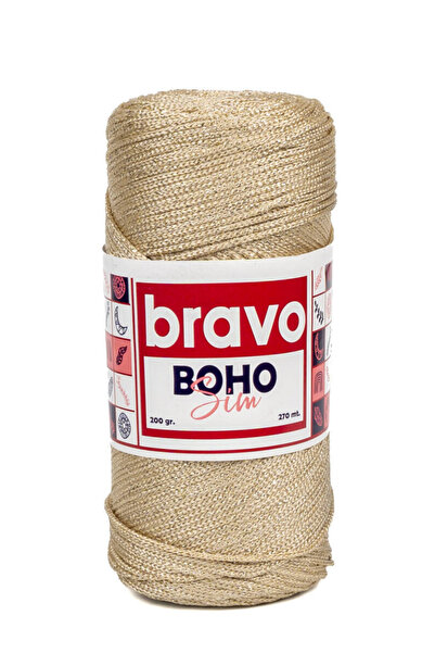 Bravo Με γκλίτερ Πολυεστέρας Μακραμέ No:4 36 Μπεζ Χρυσό Γκλίτερ 2 Χιλ. - 200 ...