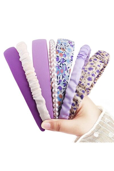 Arabest 7 Pack Women's Girls Cute Headband Non-Slip Floral Padded Pearl Scrun...