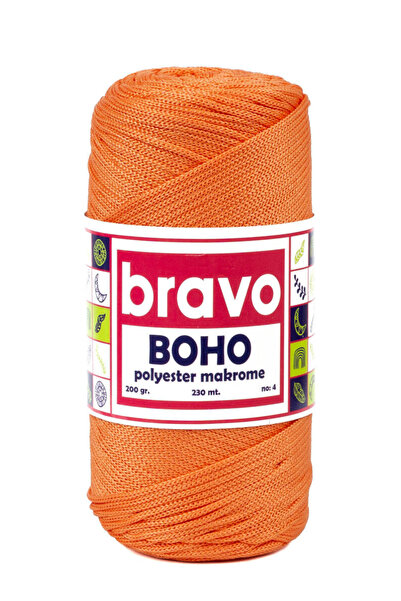 Bravo poliester macrameu Nr:4 - Portocaliu 120 poliester macrameu Sfoară - 20...