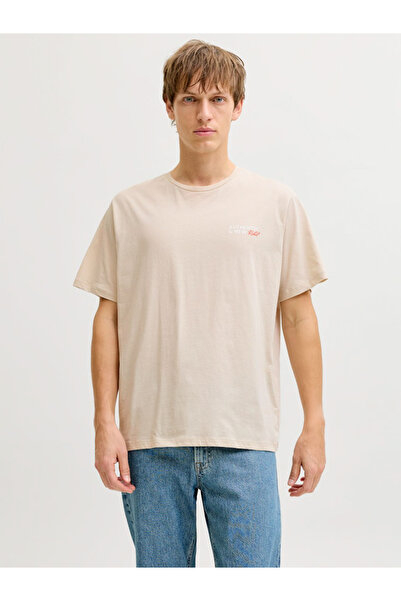 REBEL By Styli Cream Text Print Cotton T-Shirt