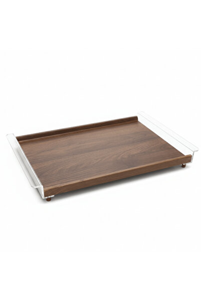Mayflower Luxe Wooden Serving Tray with Acrylic Handle – 54×33 cm