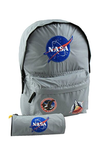 Nasa Rucsac cu penar cadou, Nasa, gri, 31x16x41 cm